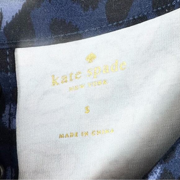 Kate Spade Blue Broome Street Leopard Lace Up Ponte Fit & Flare Dress Sz S Glam - Picture 8 of 13
